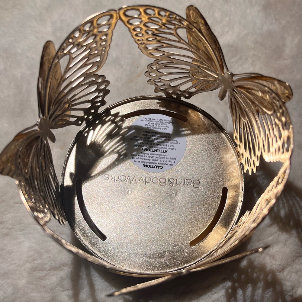 Bath & Body Works Gold Butterfly Candle Holder - Picture 3 of 5